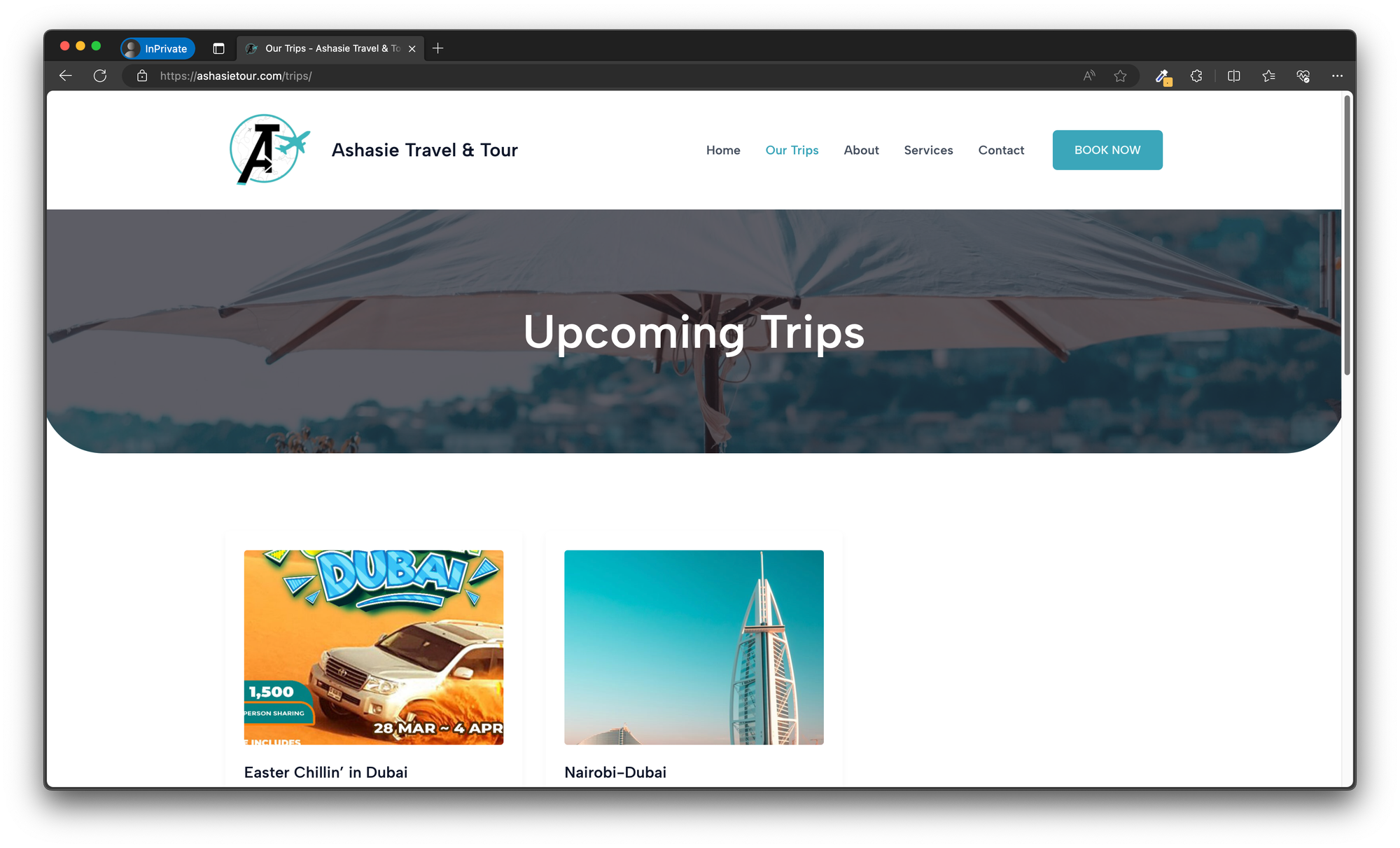 Ashasie Travel & Tour Website Design Case Study