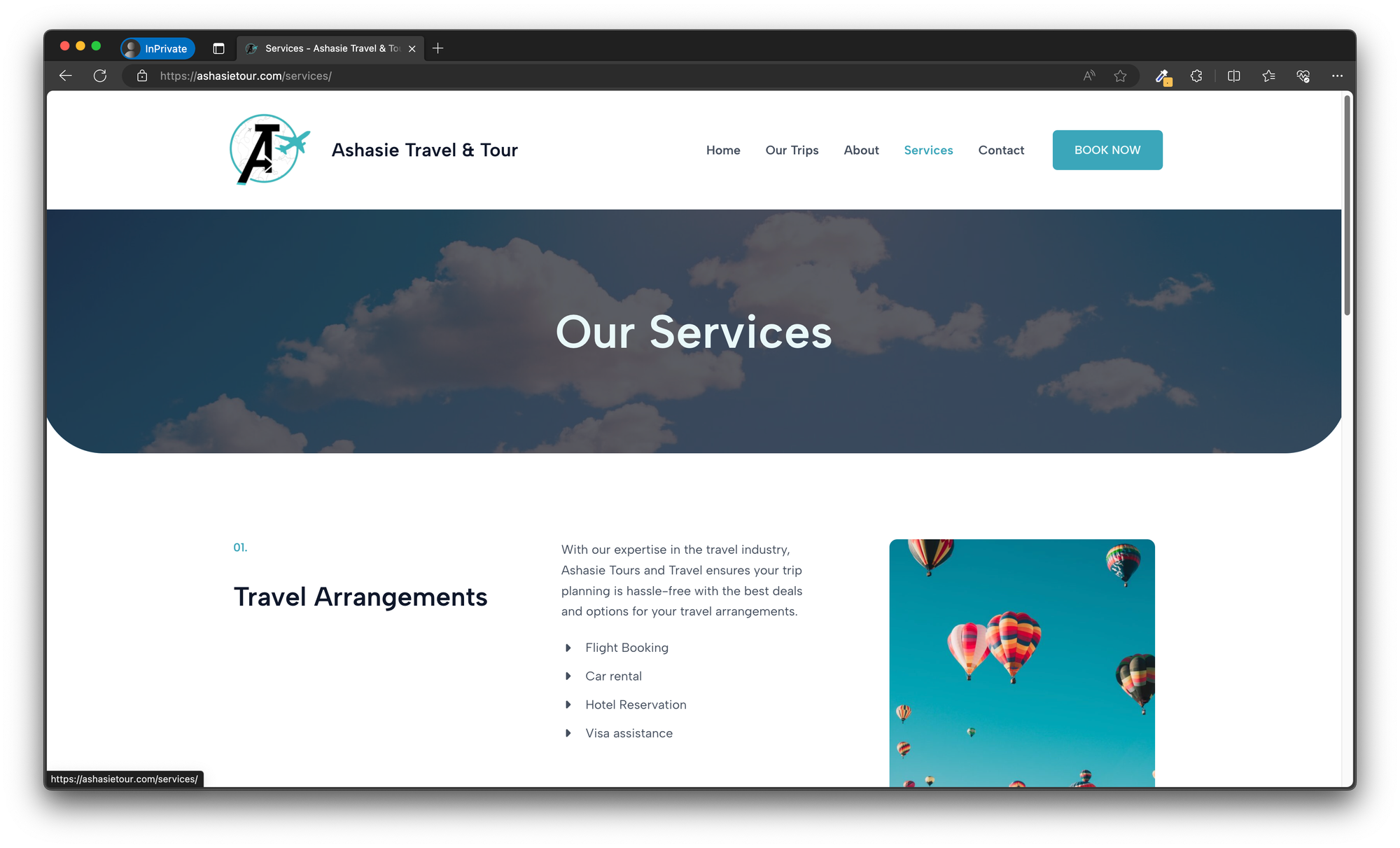 Ashasie Travel & Tour Website Design Case Study